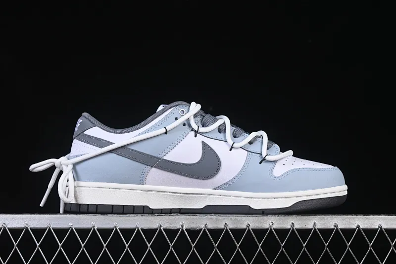 All categories Nk SB Dunk Series Nk SB Dunk Low High-end customized low-top sneakers Nike SB Dunk Low "Just Do it" white and blue straps Anniversary high-end customized low-top casual sneakers BG0510-058